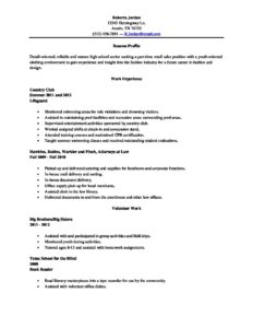 High School Work and Volunteer: Resume Sample - AIE